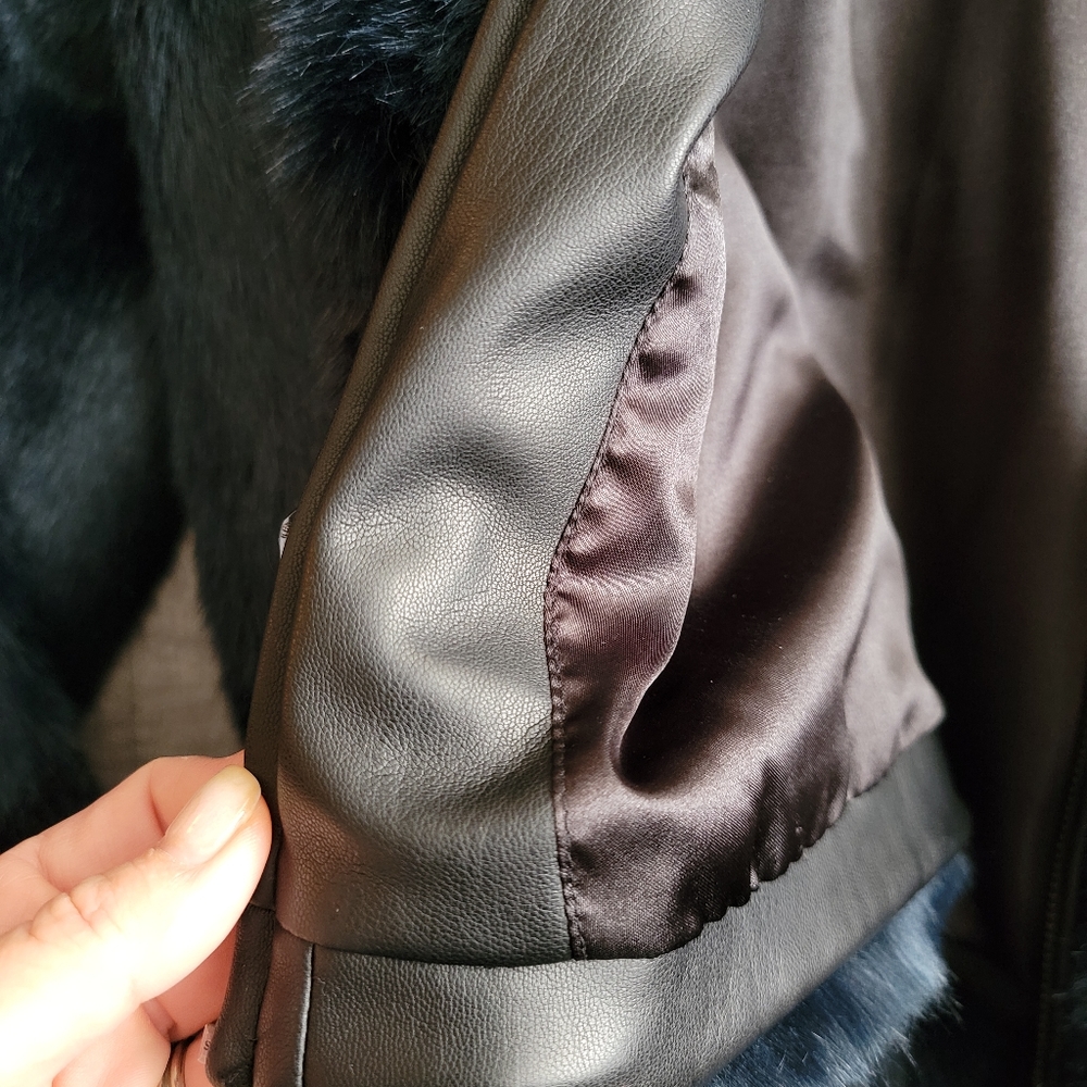 Michael Kors Blue Faux Fur Size L
